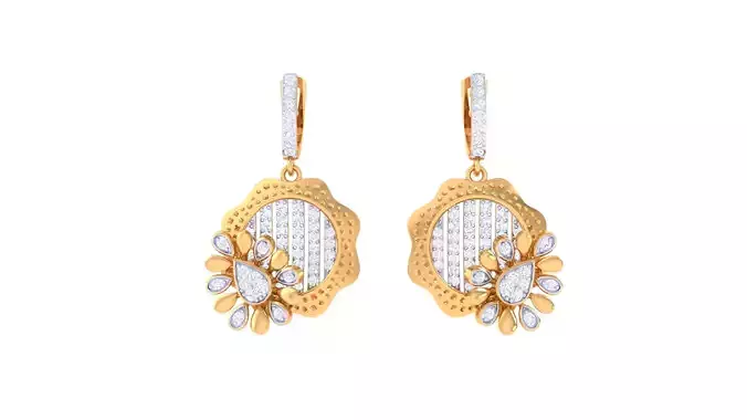 Women Drop Earring 3dm STL OBJ FBX Renders Details