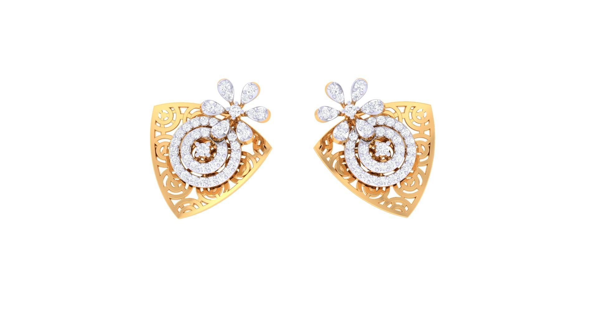 Women Stud Earring 3dm STL OBJ FBX Renders Details 3D print model_4