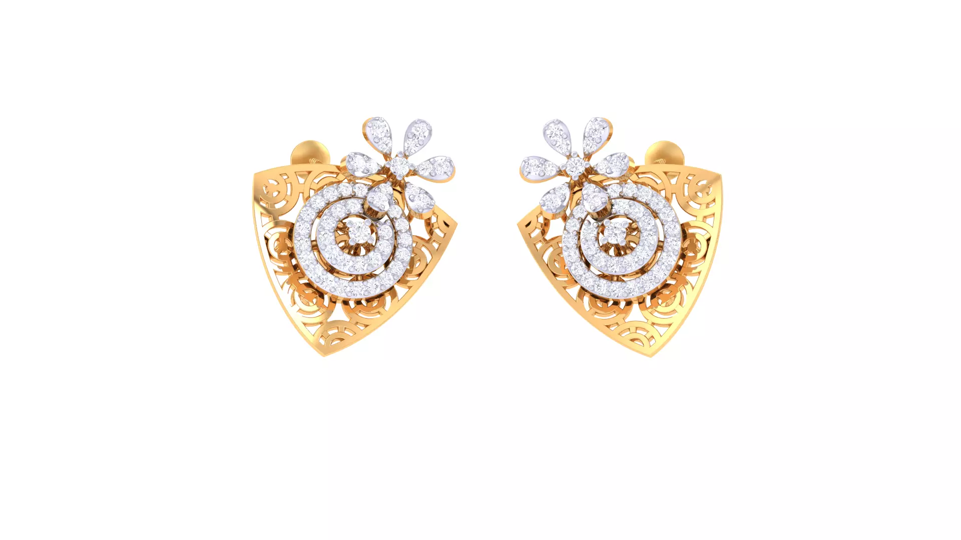 Women Stud Earring 3dm STL OBJ FBX Renders Details 3D print model_0