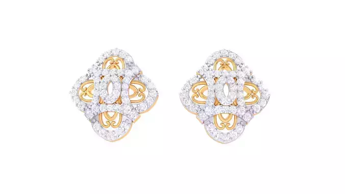 Women Stud Earring 3dm STL OBJ FBX Renders Details