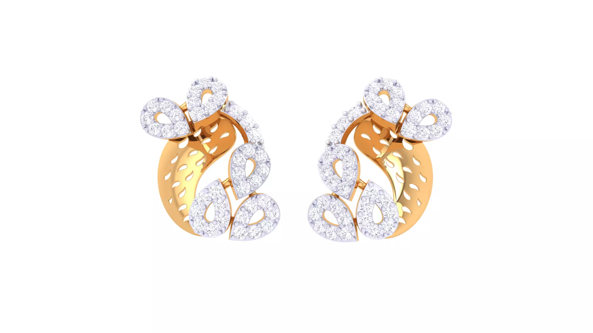 Women Stud Earring 3dm STL OBJ FBX Renders Details 3D print model_0