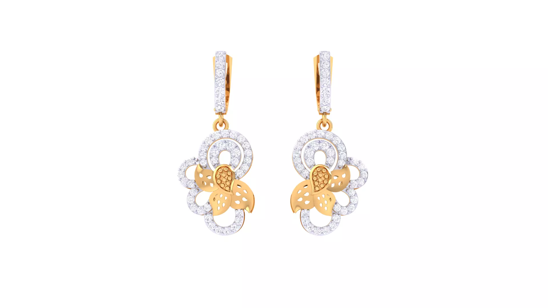 Women Drop Earring 3dm STL OBJ FBX Renders Details 3D print model_0