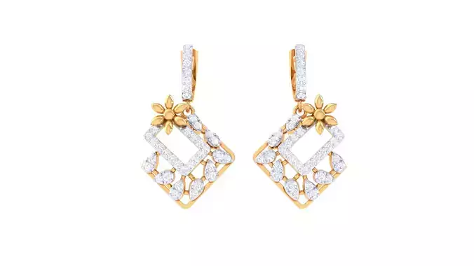 Women Drop Earring 3dm STL OBJ FBX Renders Details