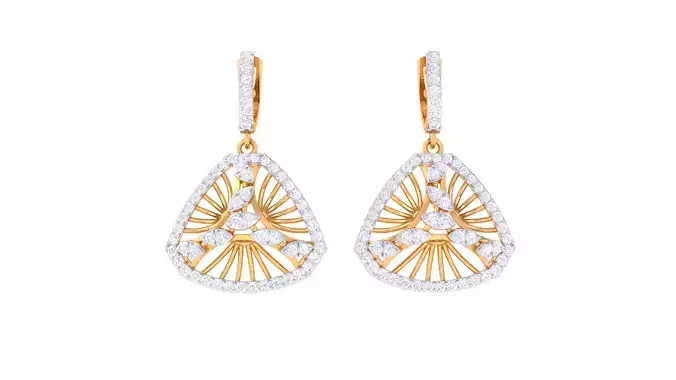 Women Drop Earring 3dm STL OBJ FBX Renders Details