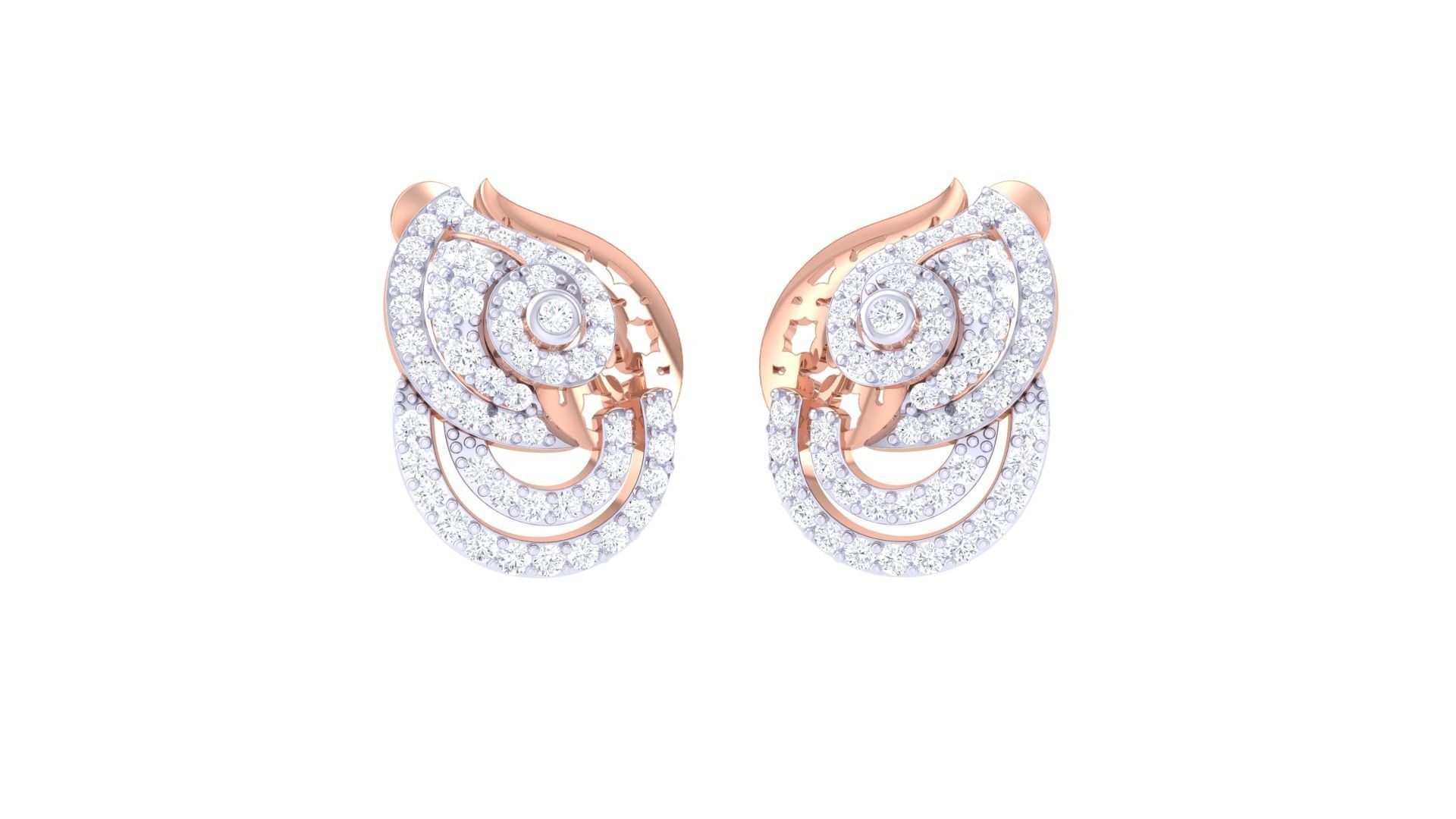 Women Stud Earring 3dm STL OBJ FBX Renders Details 3D print model_1