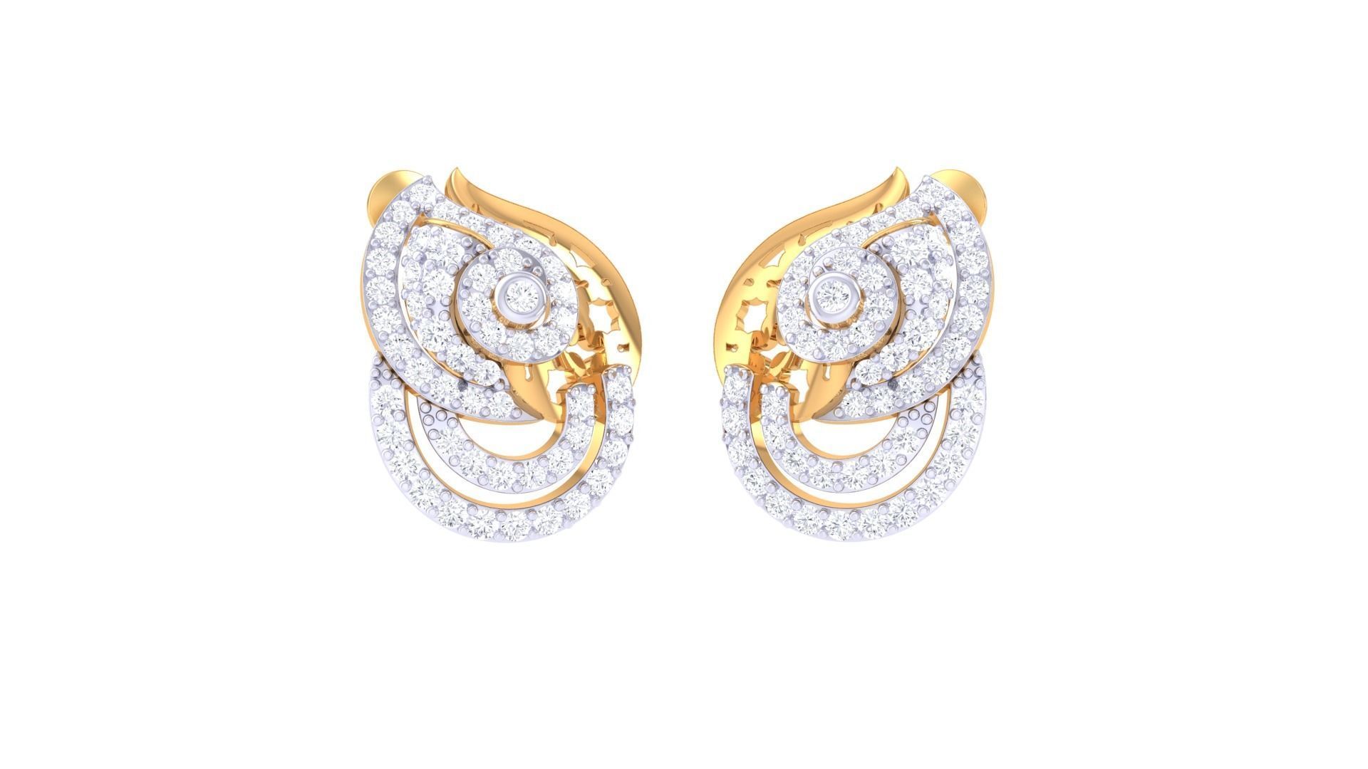 Women Stud Earring 3dm STL OBJ FBX Renders Details 3D print model_3