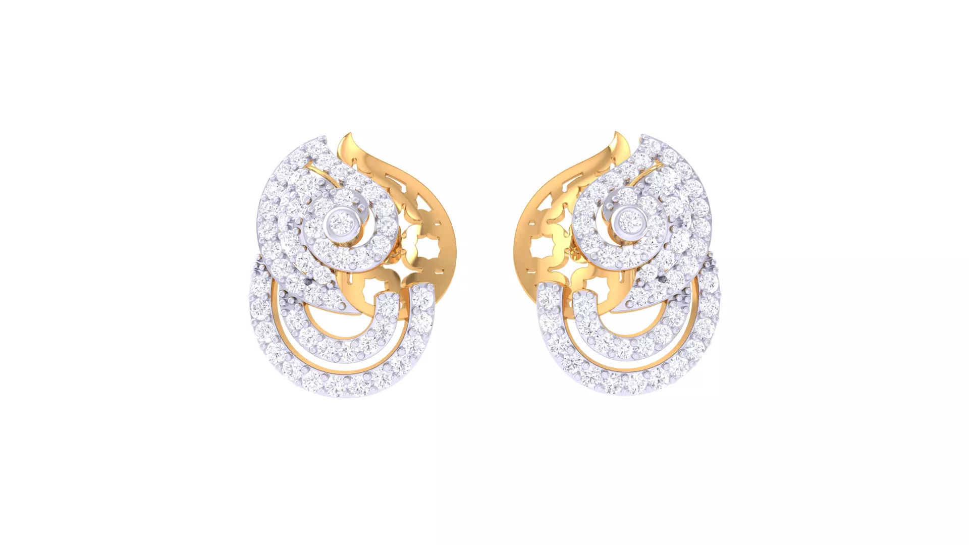 Women Stud Earring 3dm STL OBJ FBX Renders Details 3D print model_0