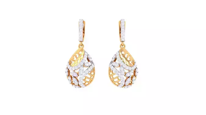 Women Drop Earring 3dm STL OBJ FBX Renders Details