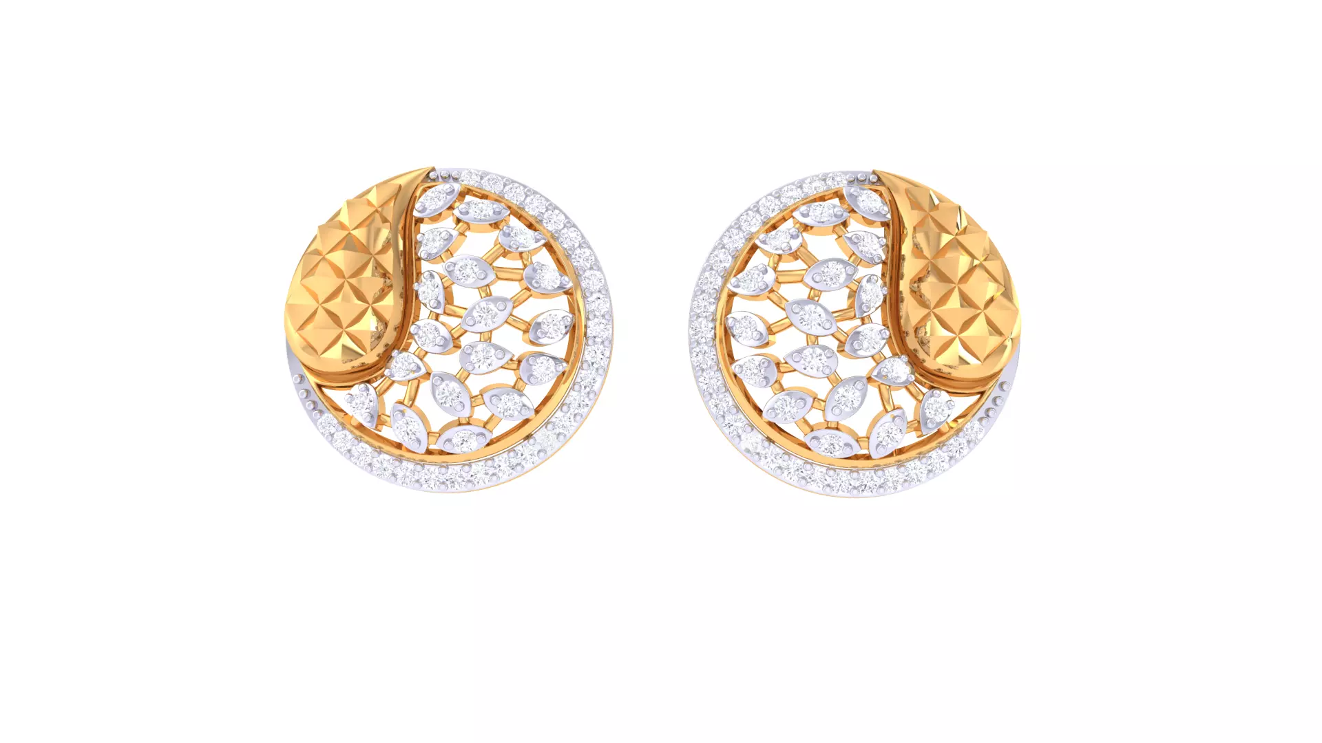 Women Stud Earring 3dm STL OBJ FBX Renders Details 3D print model_0