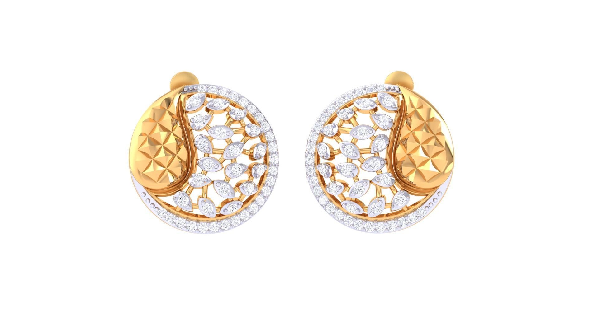 Women Stud Earring 3dm STL OBJ FBX Renders Details 3D print model_3