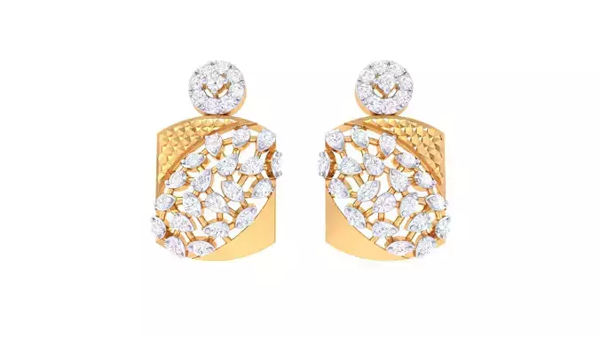 Women Drop Earring 3dm STL OBJ FBX Renders Details