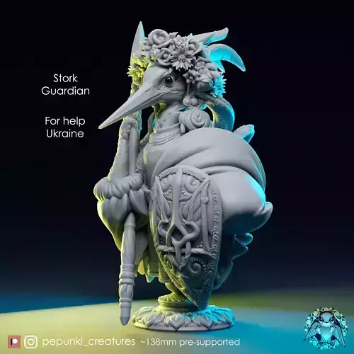Stork Guardian For help Ukraine stl files for 3D Printing 138mm 3D print model