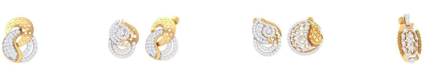 37 Women Stud Earring 3dm STL OBJ FBX Renders Details Collection _3