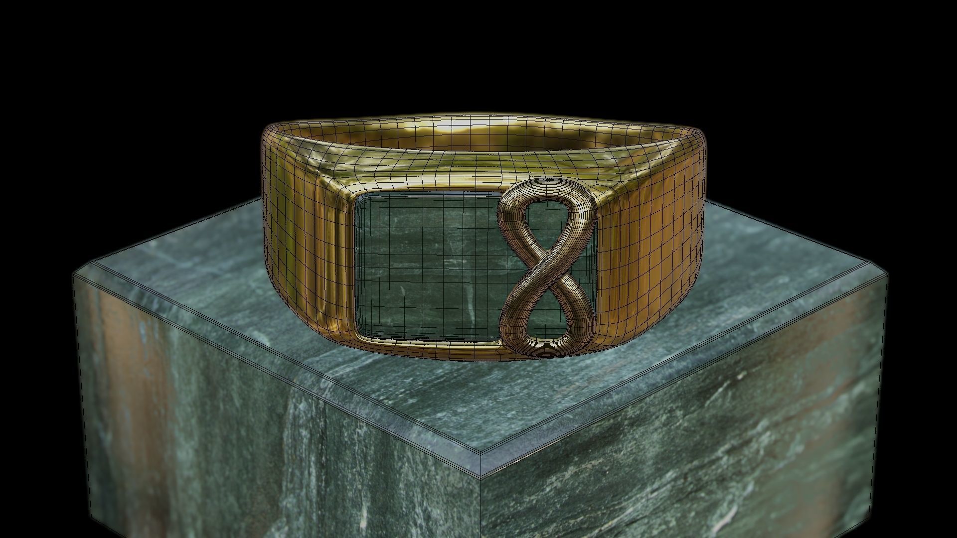 Ring Infinity Male Low-poly 3D model_16