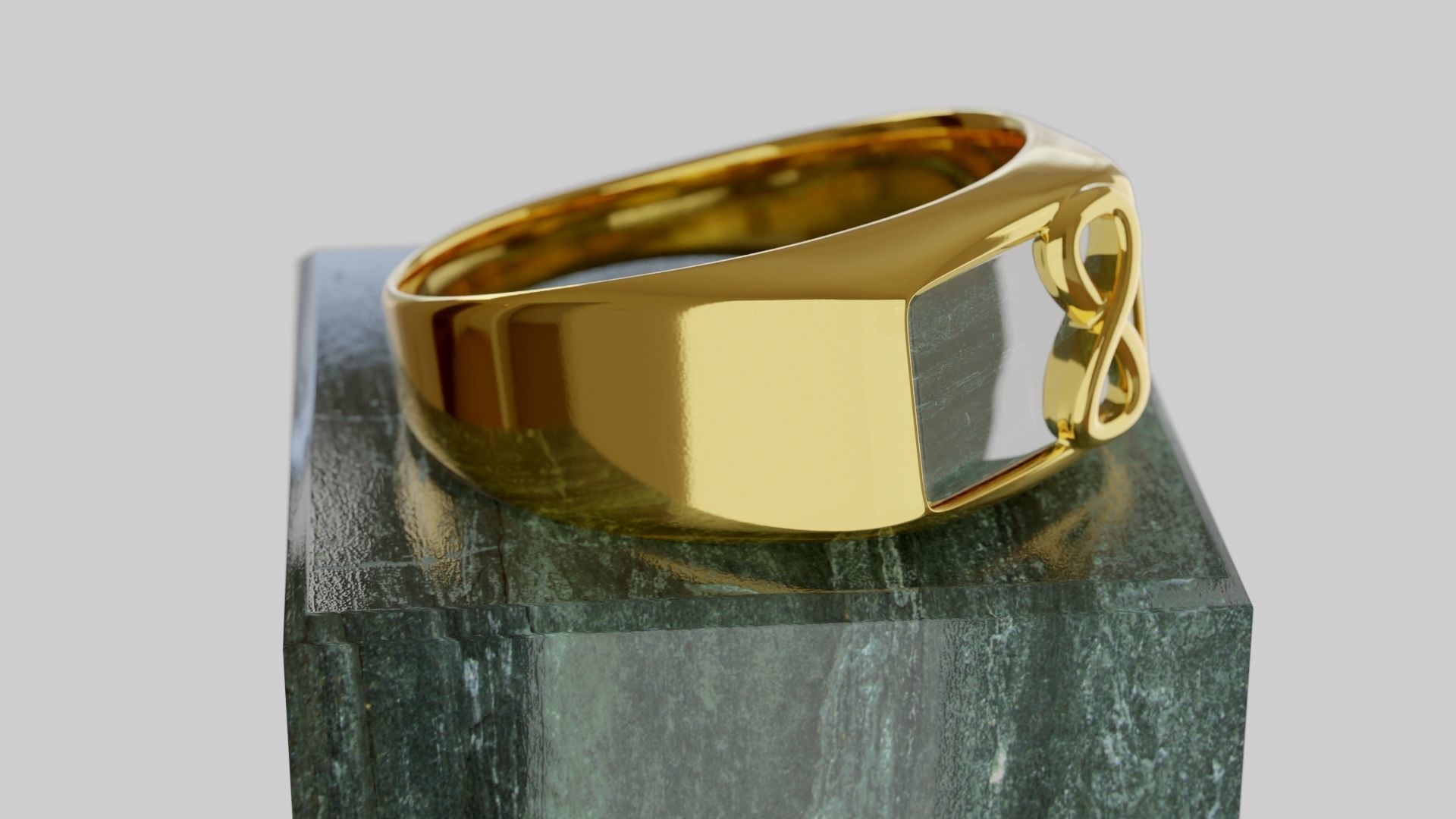 Ring Infinity Male Low-poly 3D model_4