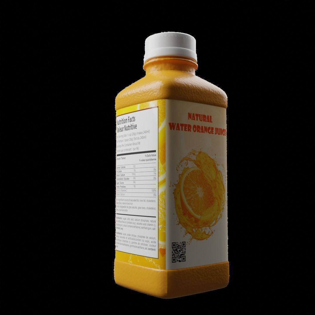 Orange Juice Bottle 3D model_3