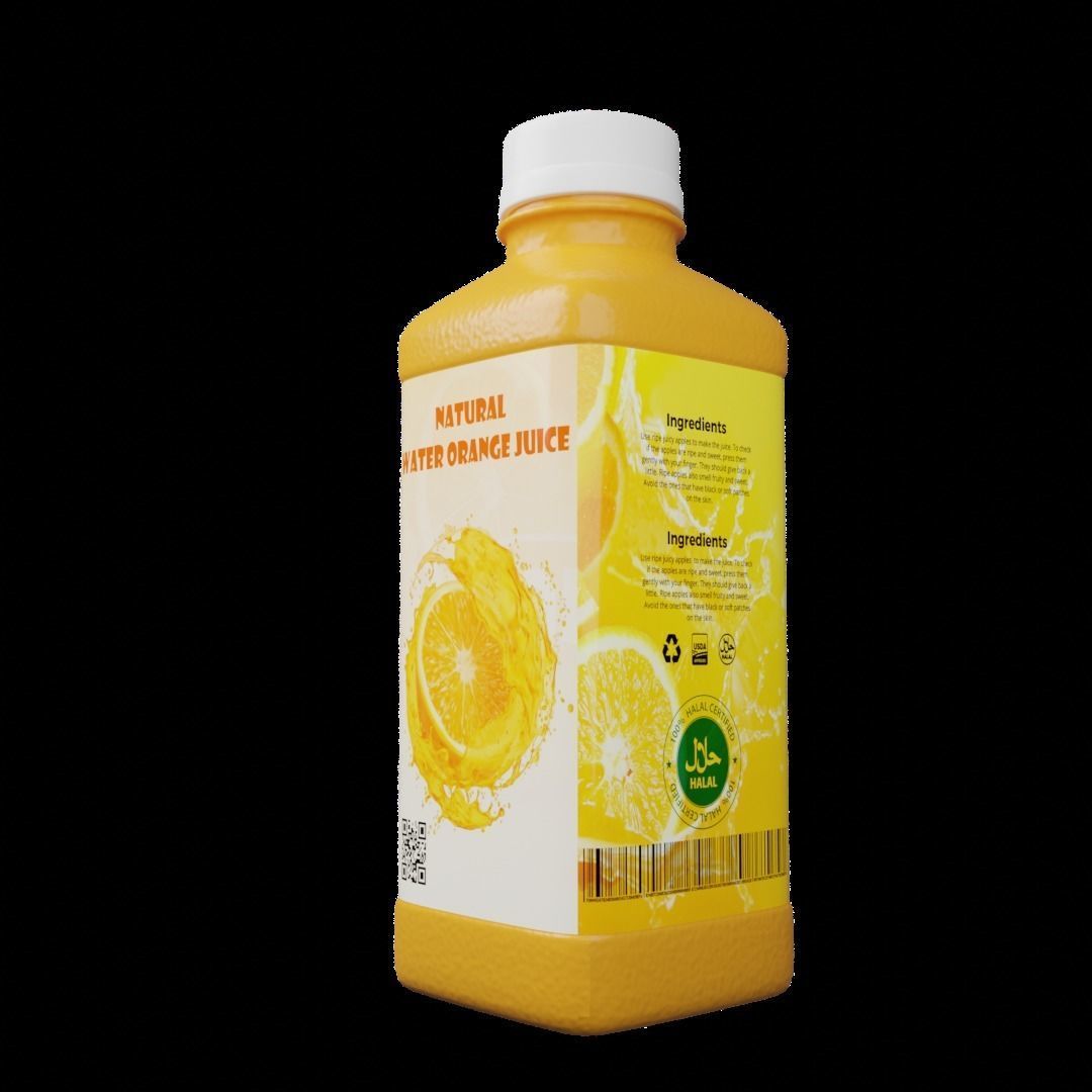 Orange Juice Bottle 3D model_2