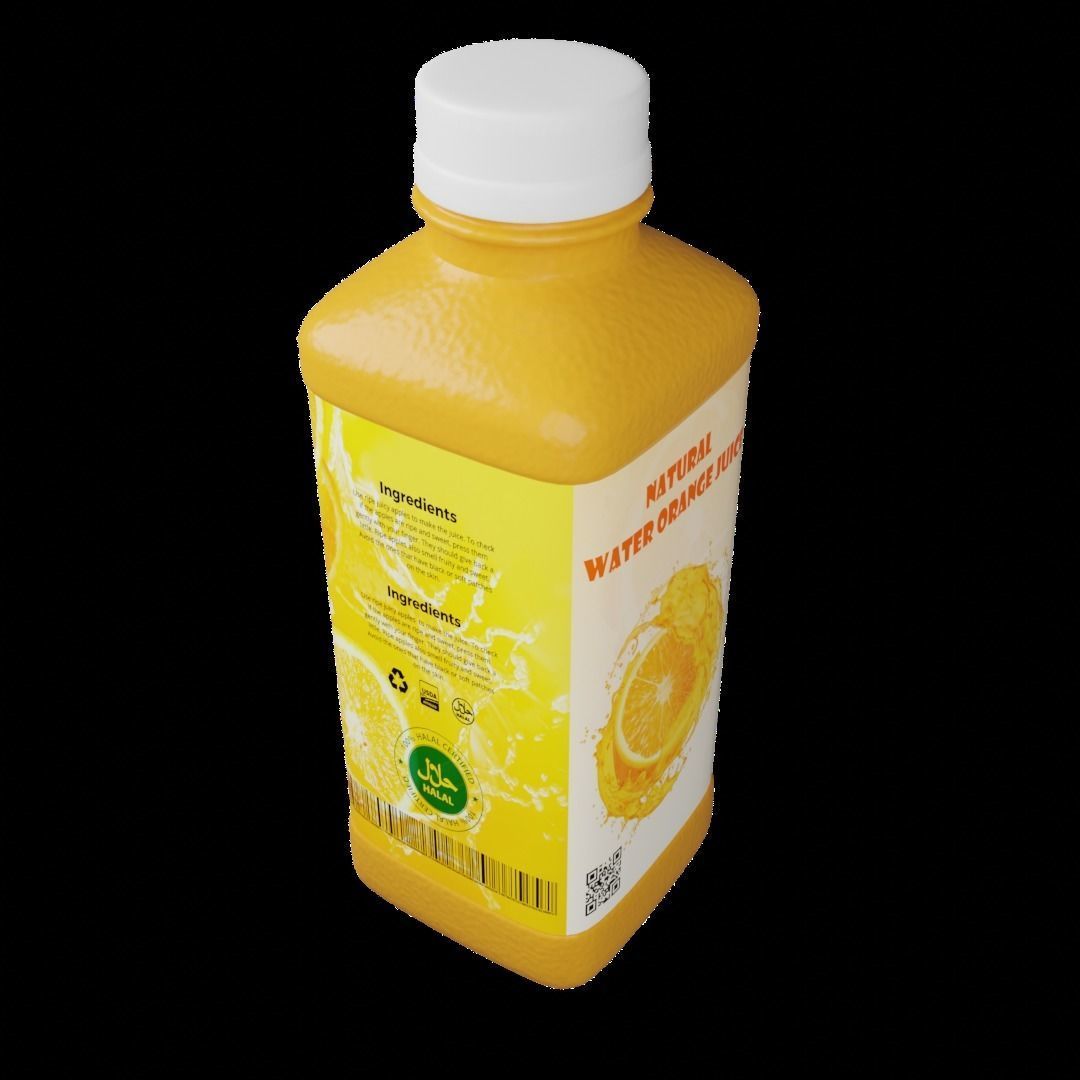 Orange Juice Bottle 3D model_4