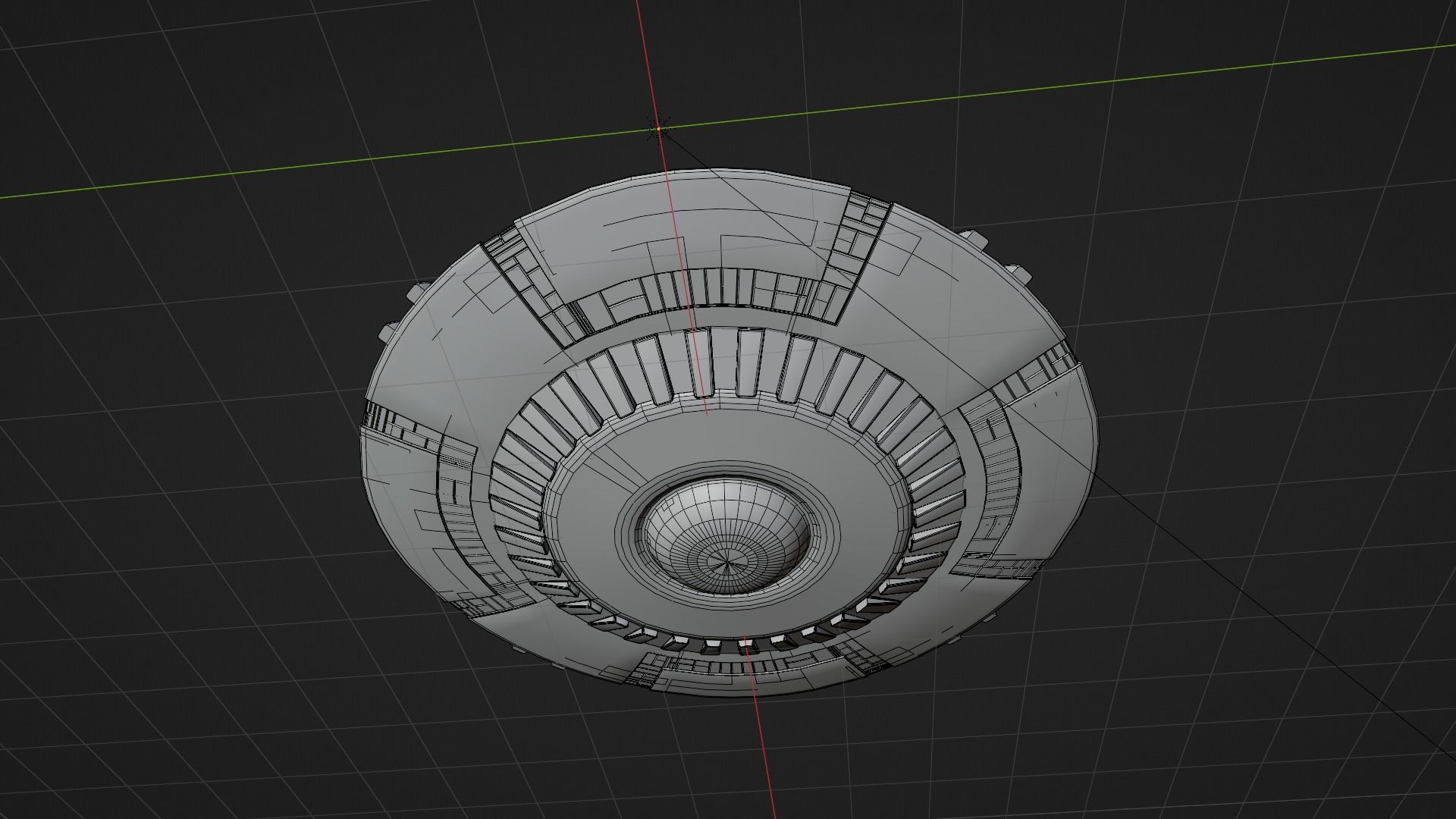 UFO 1 Golden Low Poly Game Asset Low-poly 3D model_5