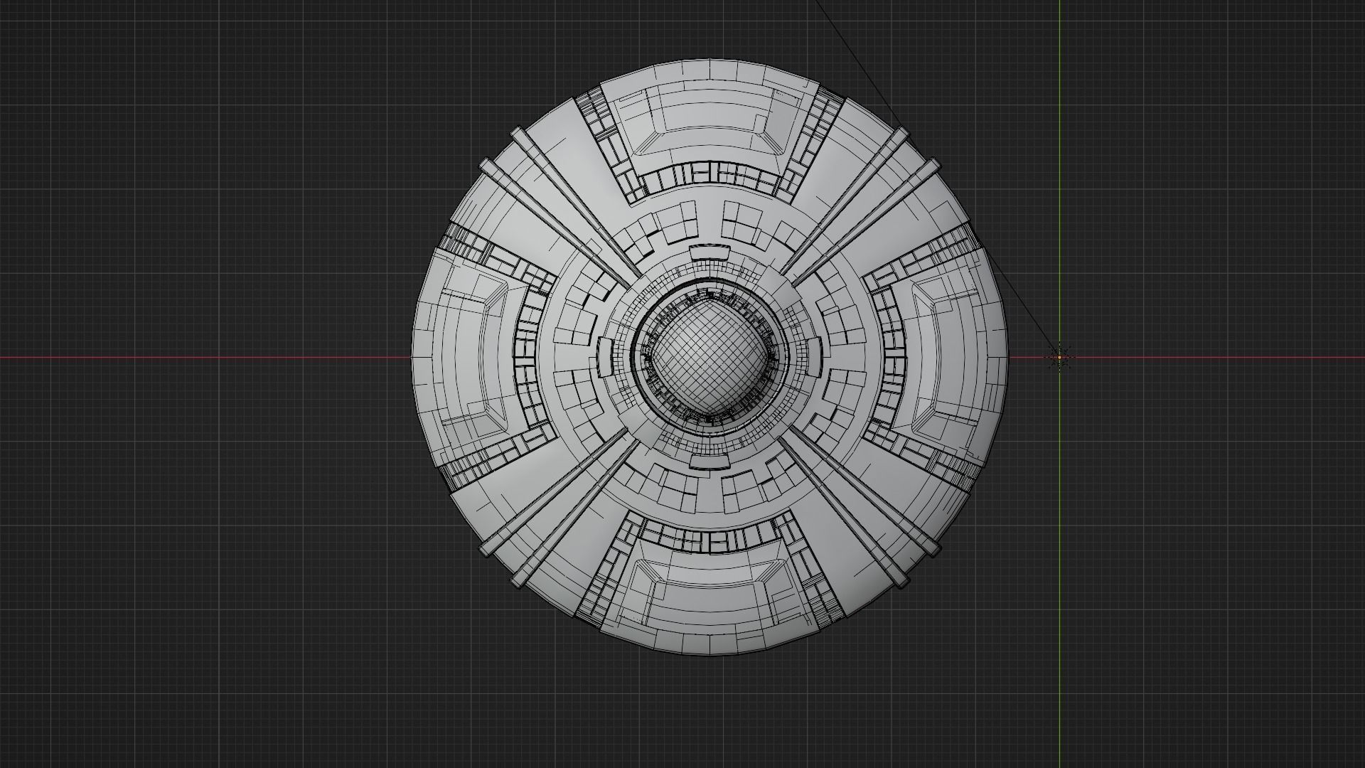 UFO 1 Golden Low Poly Game Asset Low-poly 3D model_7