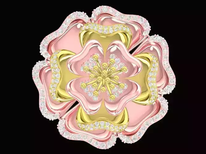 luxury diamon flower for brooch or pendant 4742