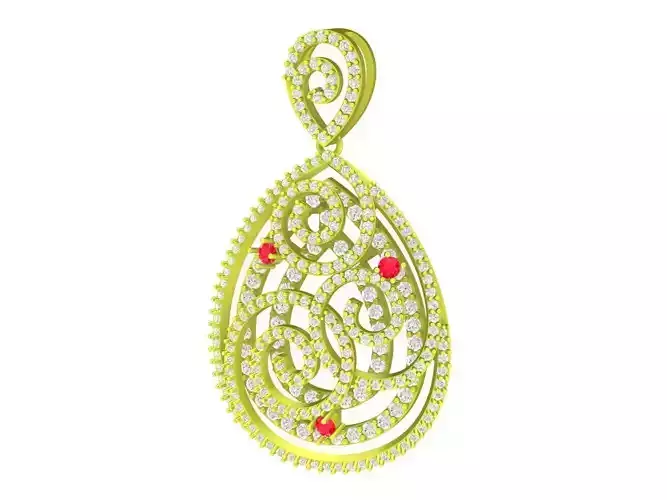 luxury diamond art women pendant 4744