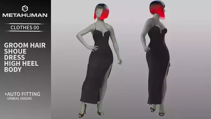 Clothes 01 For MetaHuman Low-poly 3D model
