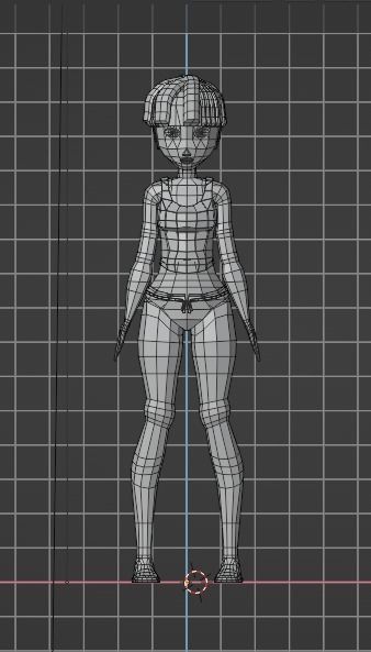 Female anime character  Low-poly 3D model_6