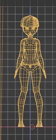 Female anime character  Low-poly 3D model_7