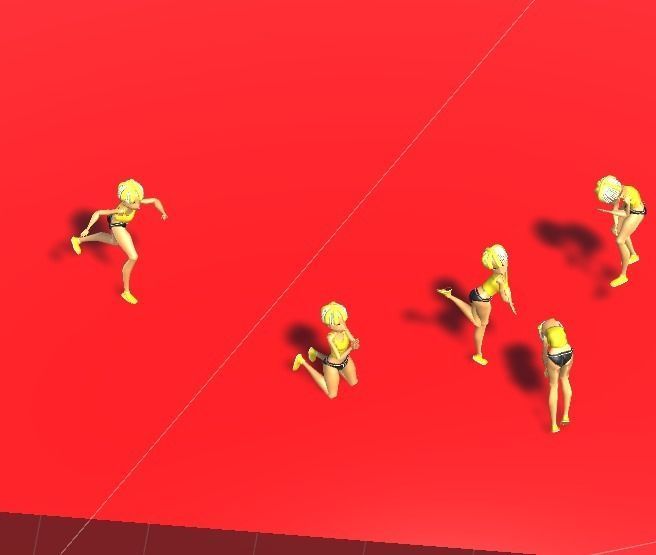 Female anime character  Low-poly 3D model_5