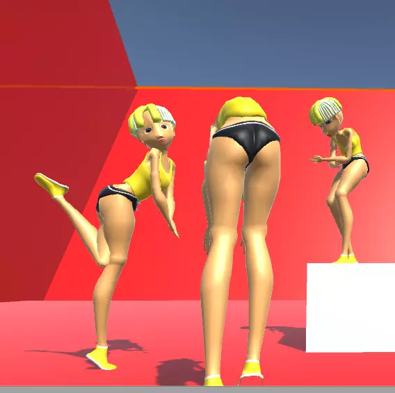 Female anime character  Low-poly 3D model_0