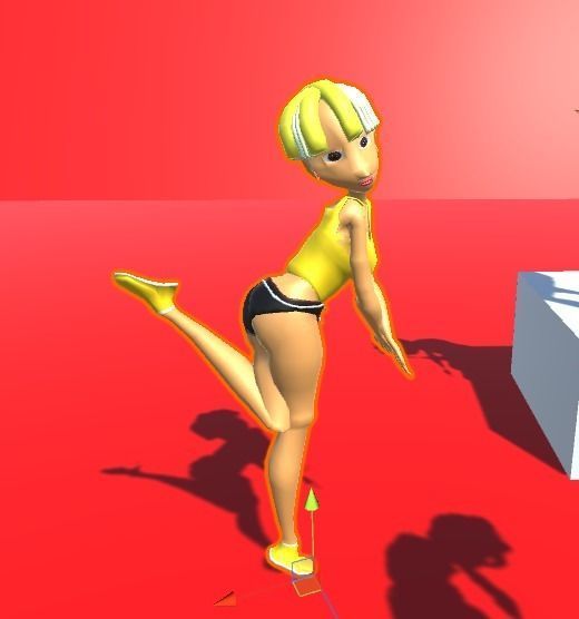 Female anime character  Low-poly 3D model_2