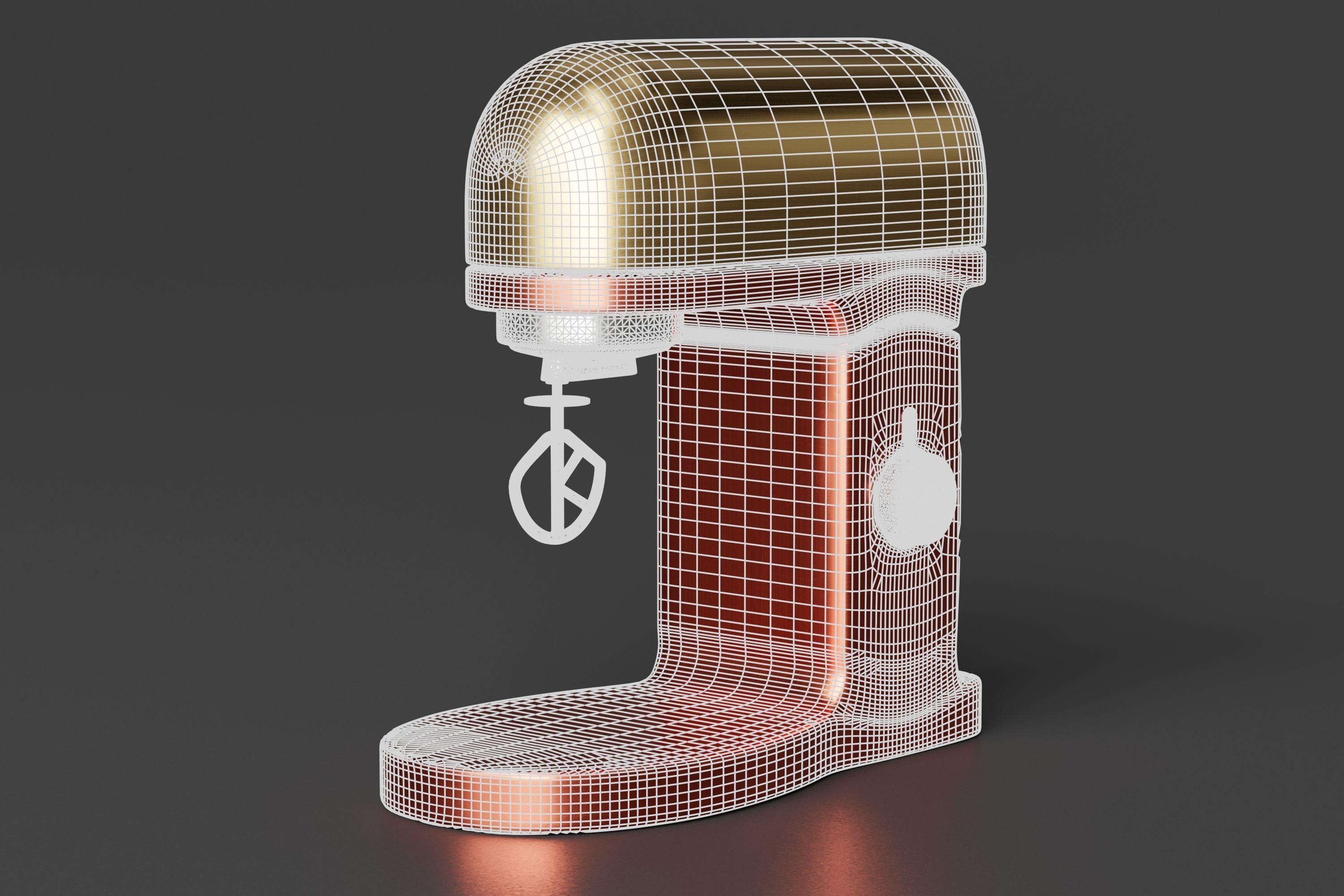 kitchen mixer Low-poly 3D model_9