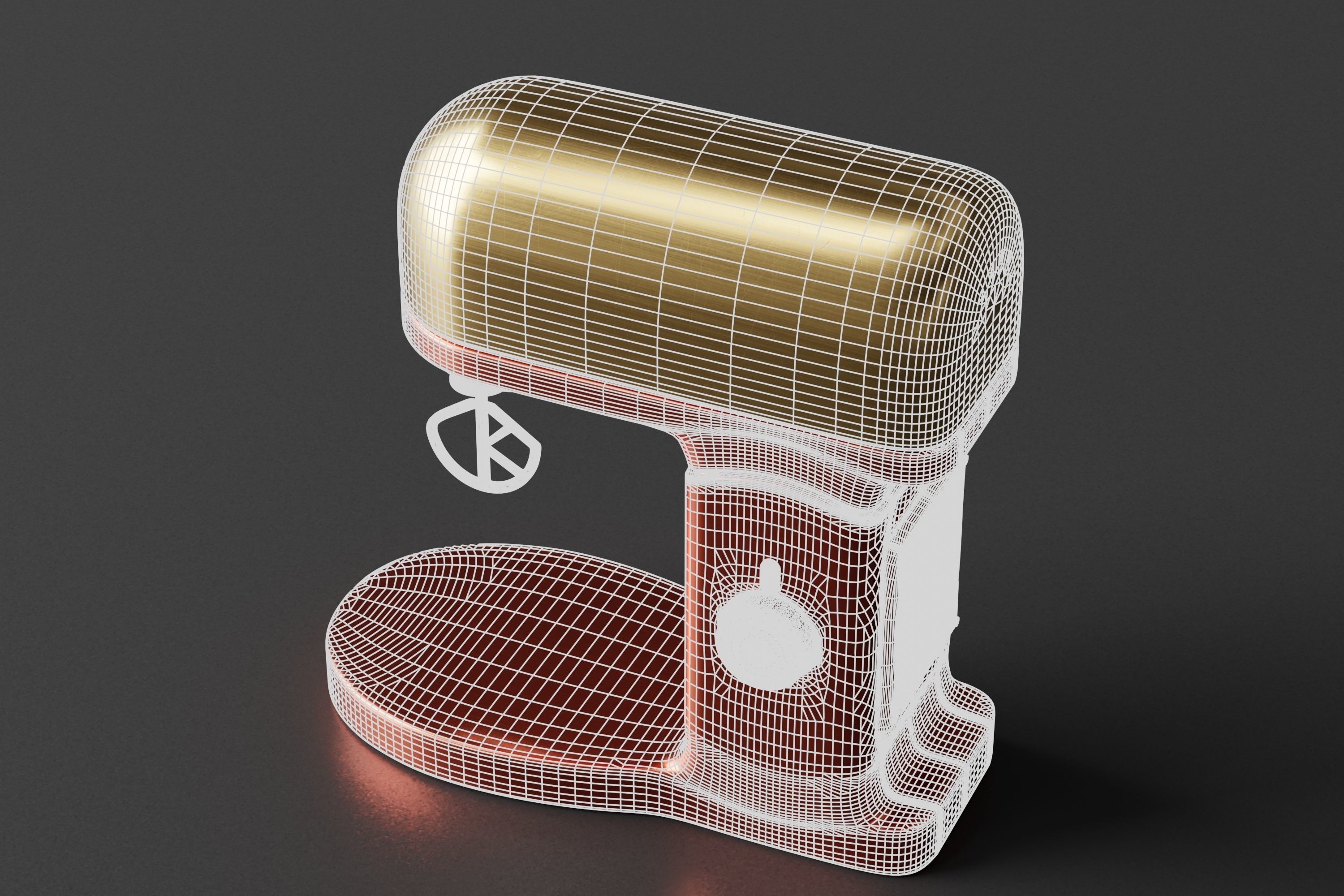 kitchen mixer Low-poly 3D model_7