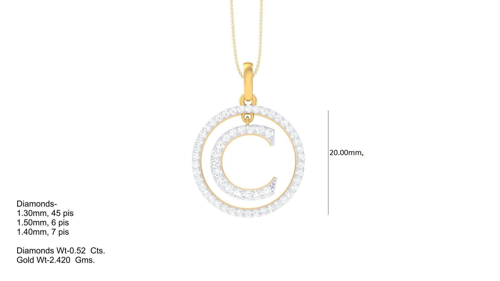 26 Alphabet letter Initials Pendants Charms 3D print model_20