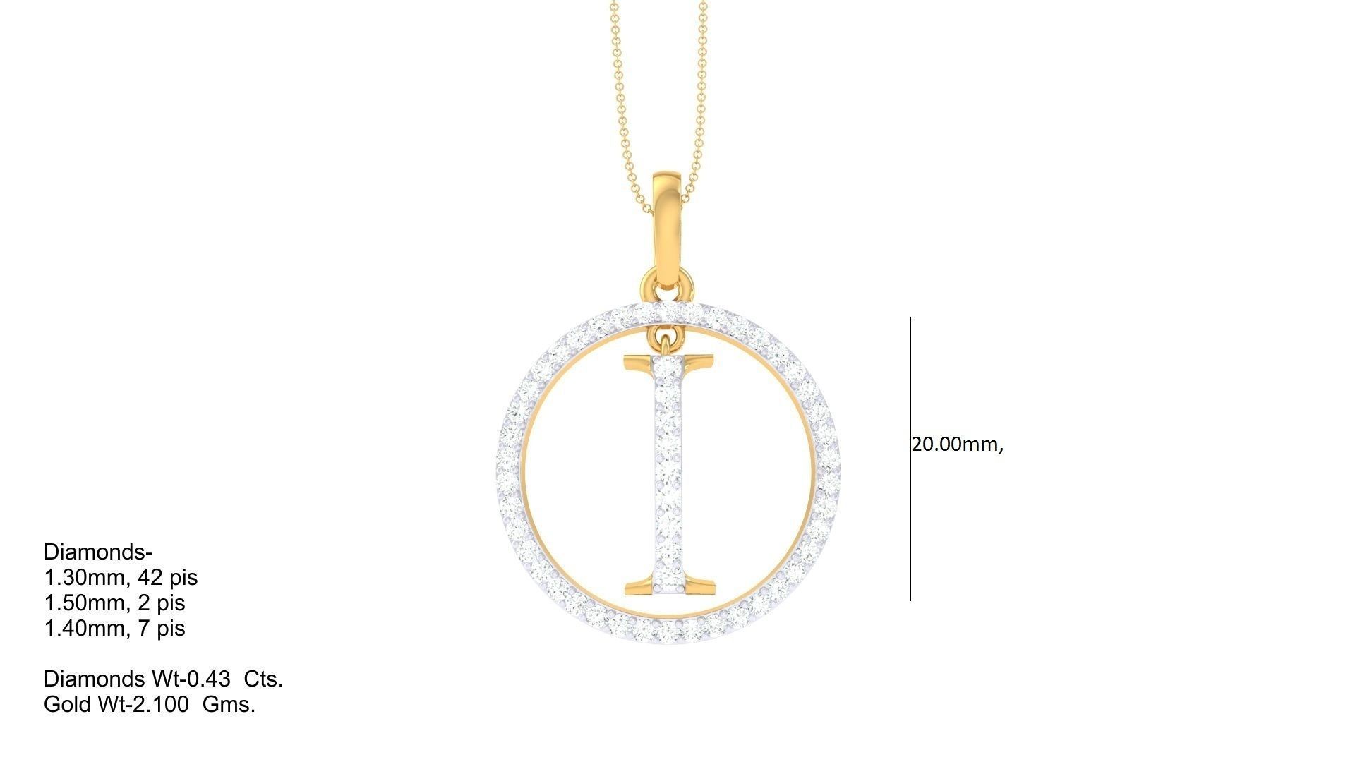 26 Alphabet letter Initials Pendants Charms 3D print model_1