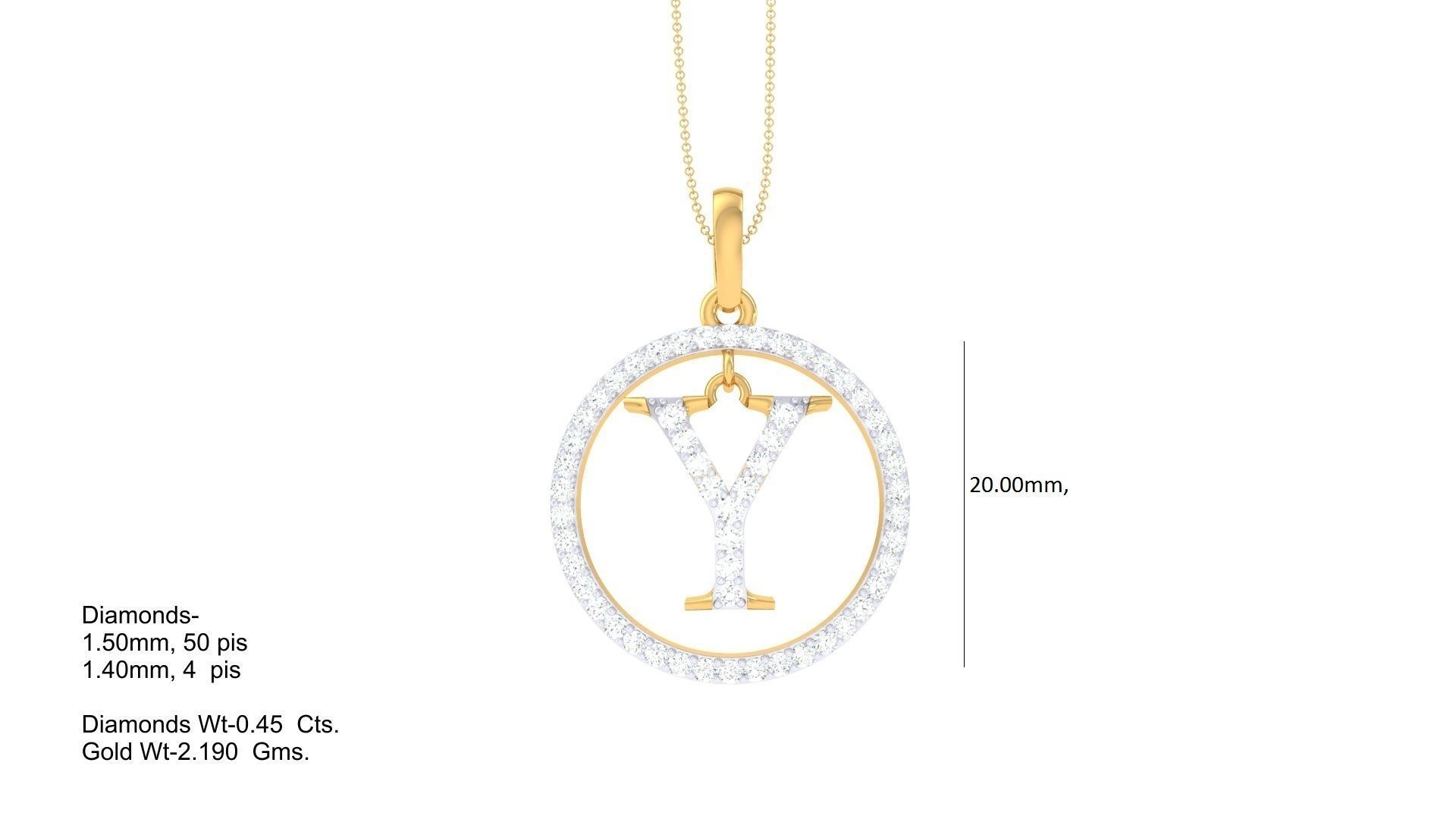 26 Alphabet letter Initials Pendants Charms 3D print model_17