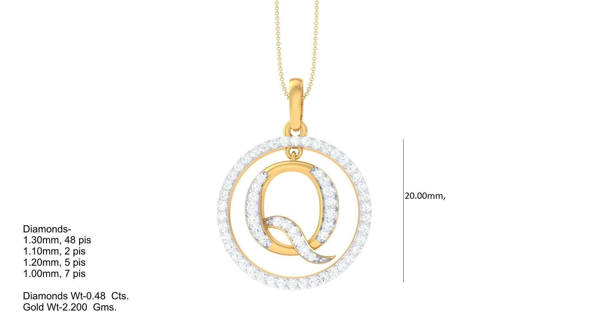 26 Alphabet letter Initials Pendants Charms 3D print model_9