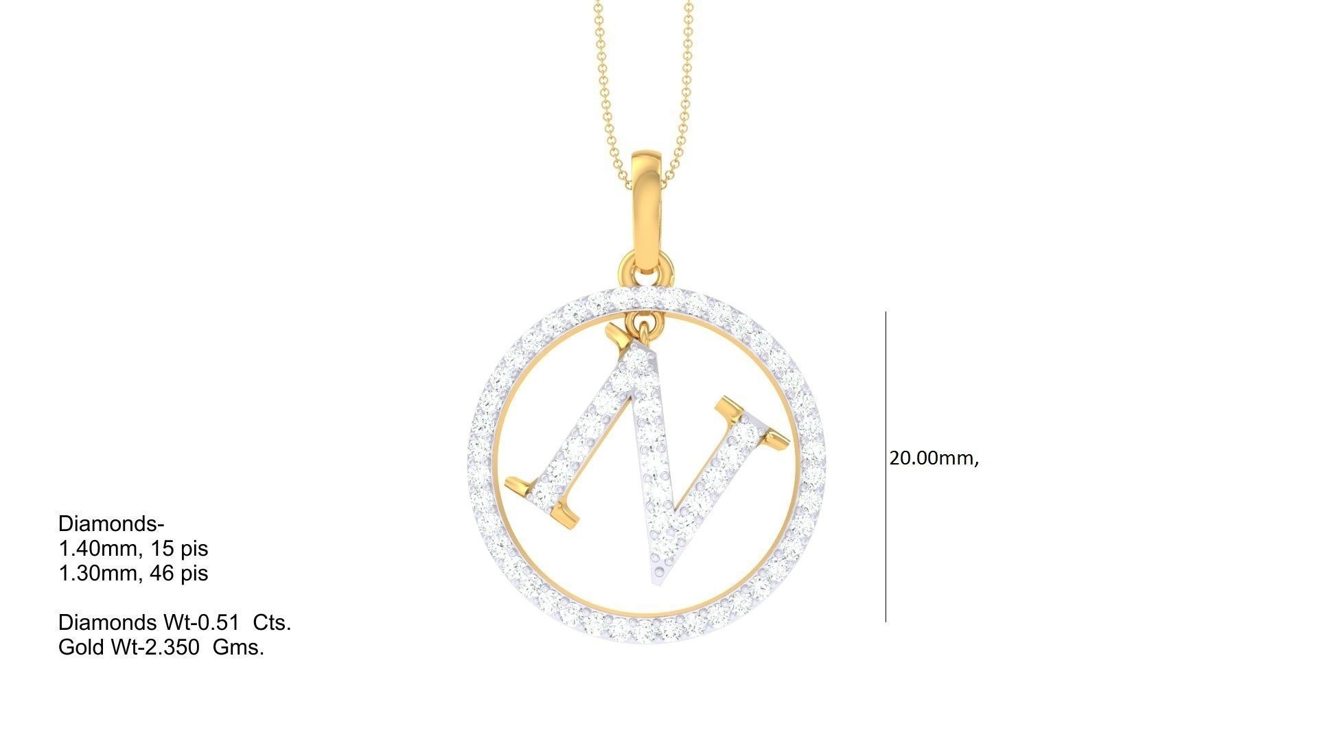 26 Alphabet letter Initials Pendants Charms 3D print model_6