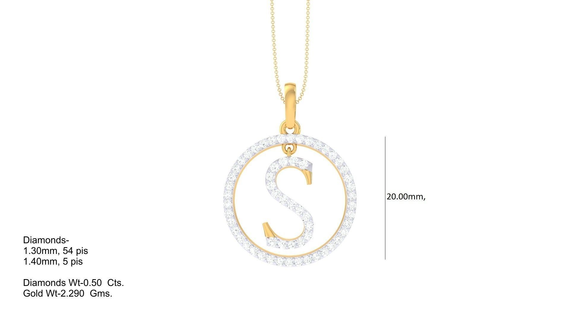 26 Alphabet letter Initials Pendants Charms 3D print model_12