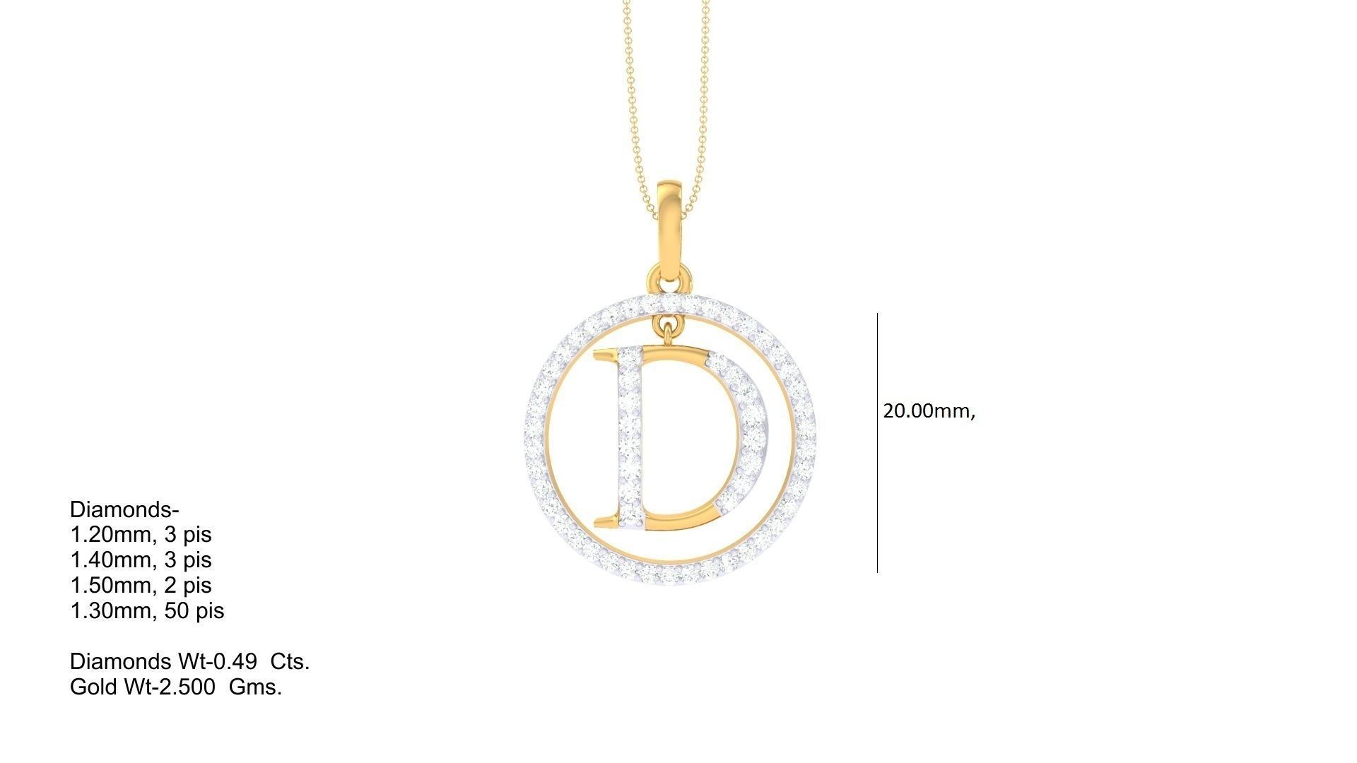 26 Alphabet letter Initials Pendants Charms 3D print model_21