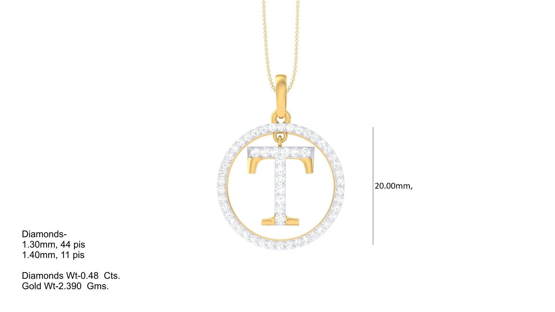 26 Alphabet letter Initials Pendants Charms 3D print model_13