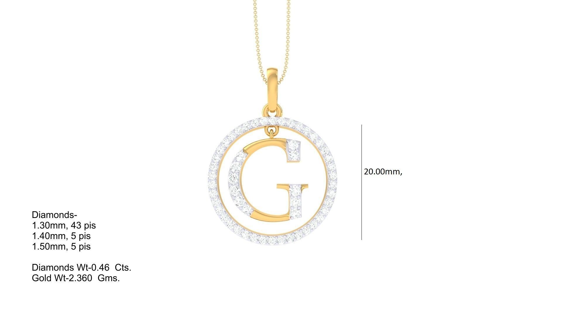 26 Alphabet letter Initials Pendants Charms 3D print model_25