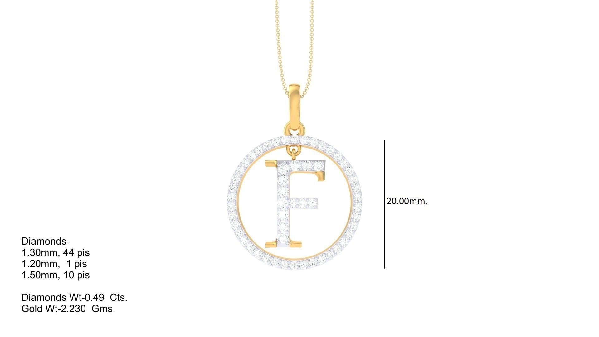 26 Alphabet letter Initials Pendants Charms 3D print model_24