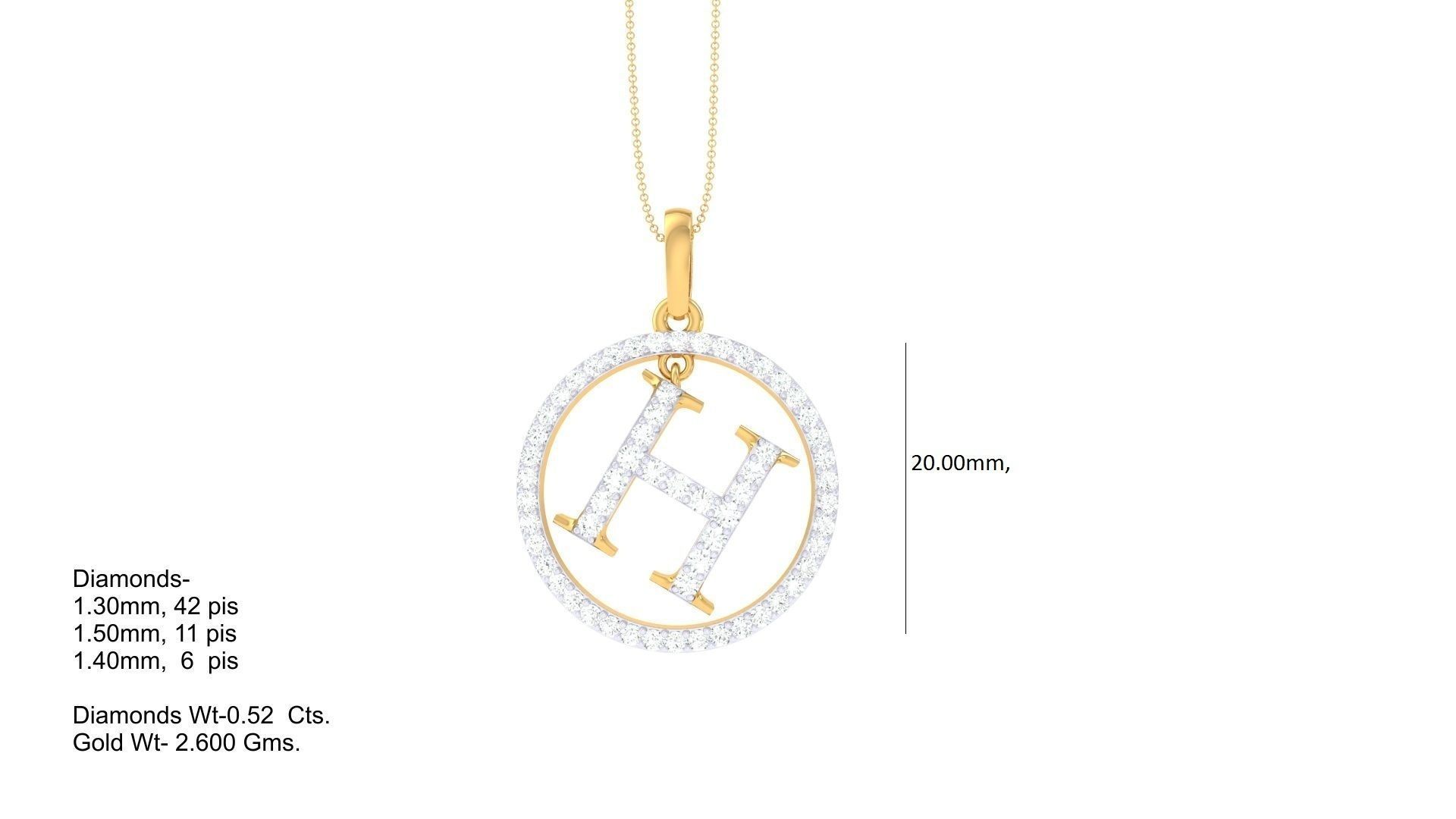 26 Alphabet letter Initials Pendants Charms 3D print model_26