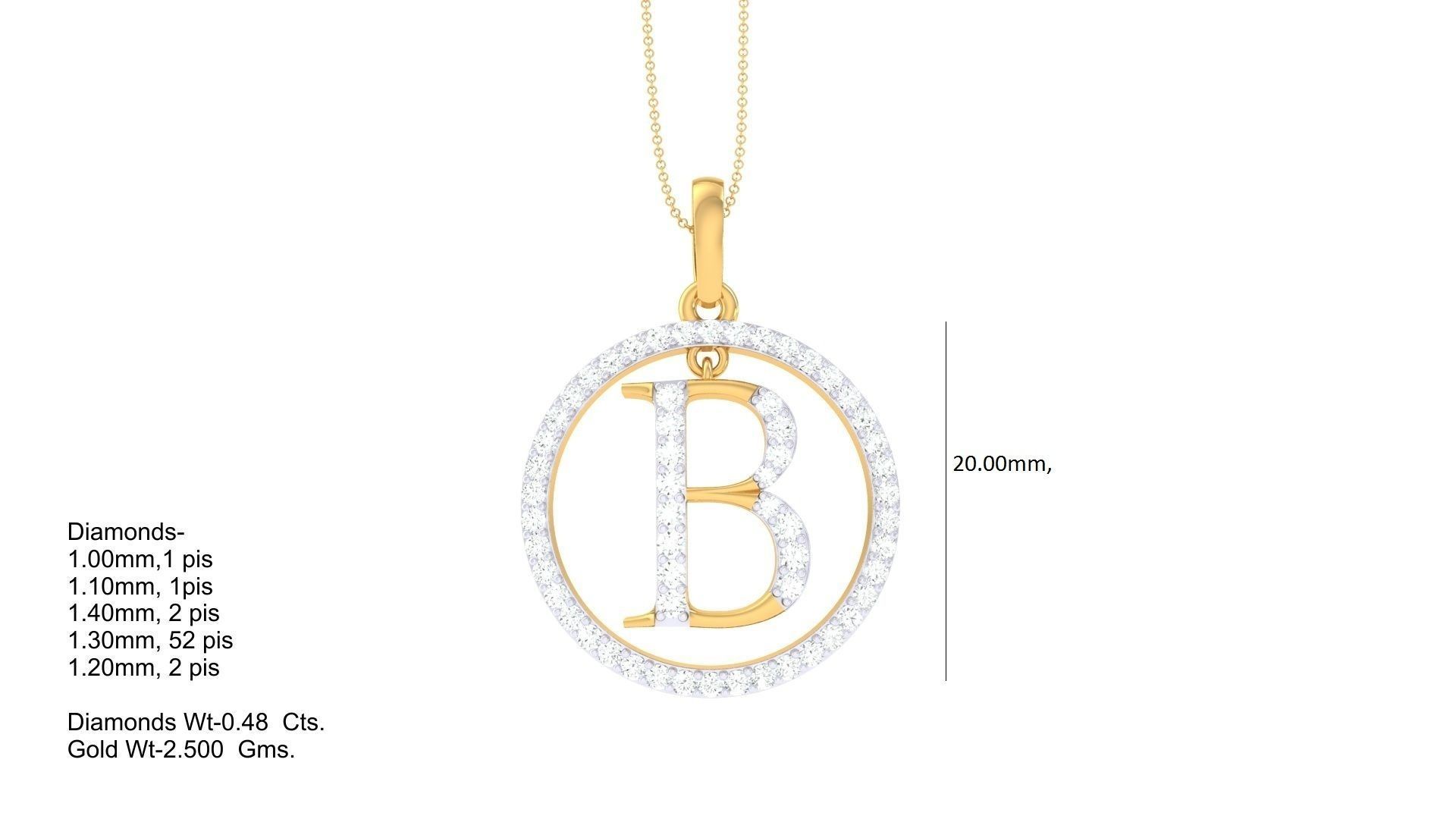 26 Alphabet letter Initials Pendants Charms 3D print model_19