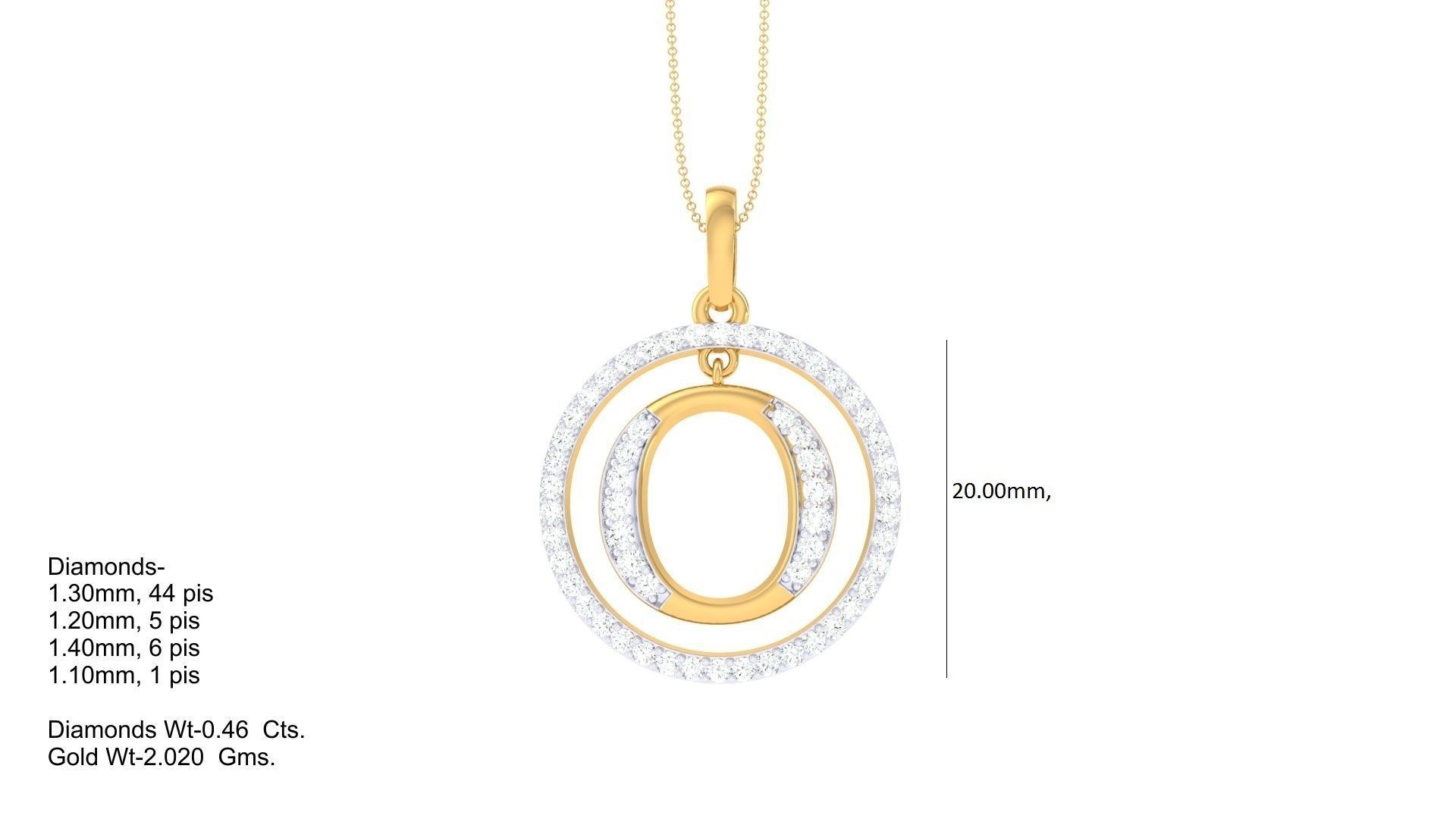 26 Alphabet letter Initials Pendants Charms 3D print model_7