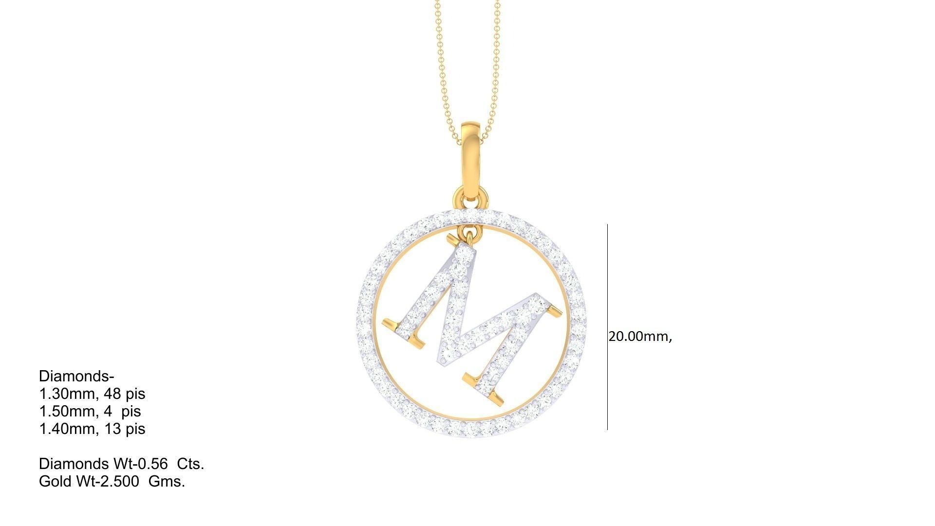 26 Alphabet letter Initials Pendants Charms 3D print model_5