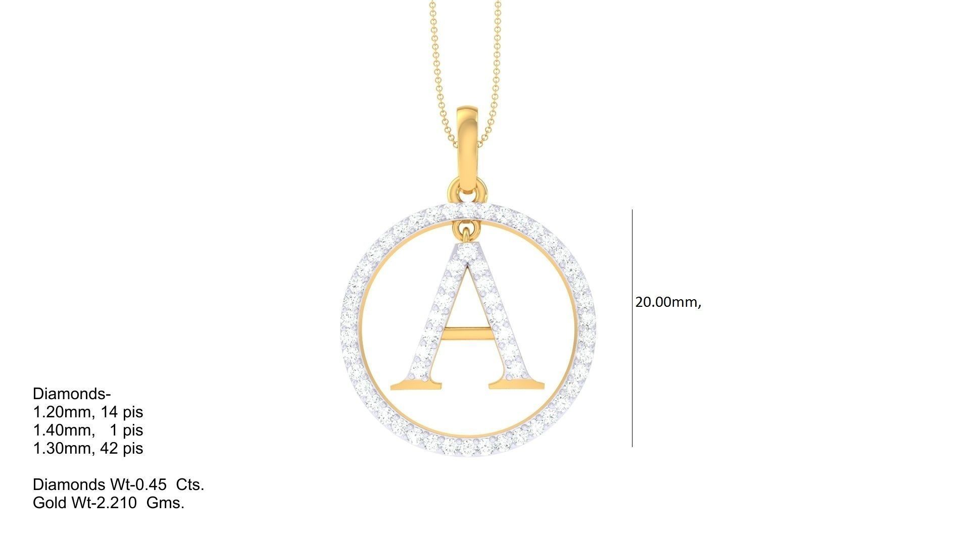 26 Alphabet letter Initials Pendants Charms 3D print model_11