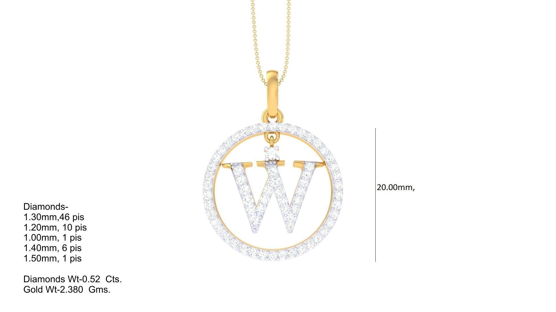 26 Alphabet letter Initials Pendants Charms 3D print model_14